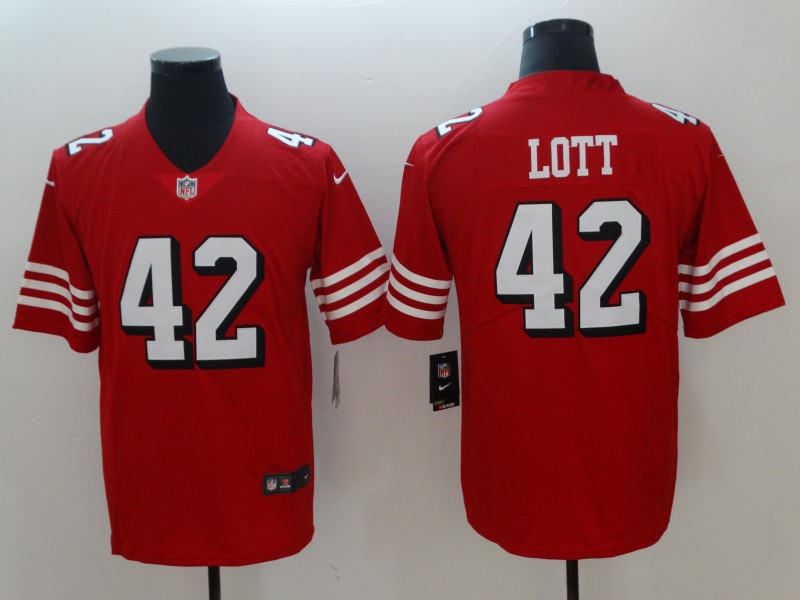 Men's San Francisco 49ers #42 Ronnie Lott Red 2018 Vapor Untouchable Limited Stitched NFL Jersey